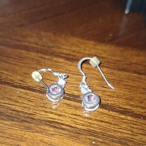 Elegant Silver and Purple Earrings